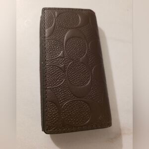 Coach Dark Brown Embossed Key Holder